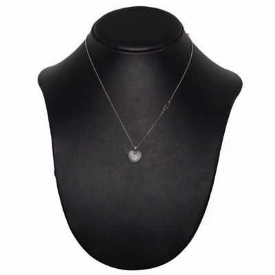 Collana in Oro Bianco con Ciondolo a Cuore con Diamanti Taglio Brillante, Chimera
