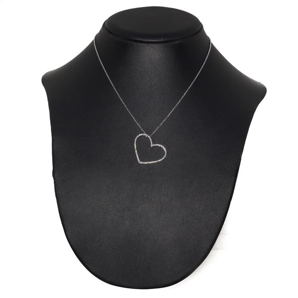 Crivelli - White gold heart necklace with brilliant cut diamonds