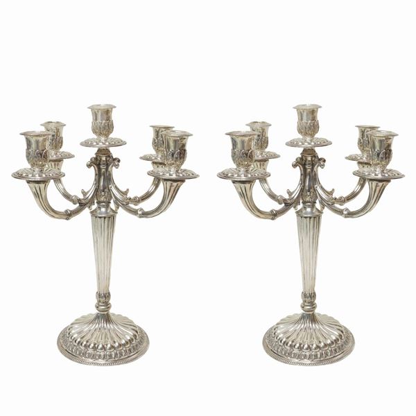 Pair of silver candlesticks