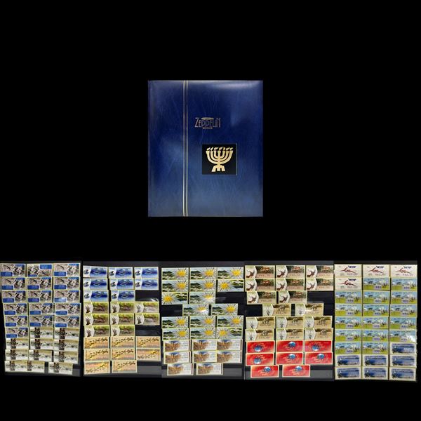 Orderly accumulation in complete series of adhesive stamps for dispensers