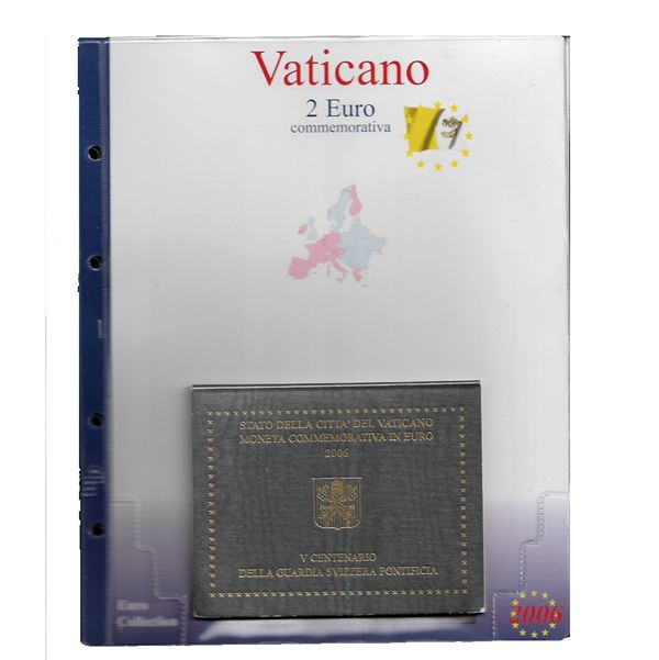 2006. Moneta commemorativa da 2 euro in folder V centenario della guardia Svizzera pontificia