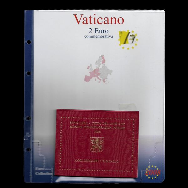 2008. Moneta commemorativa da 2 euro in folder anno dedicato a S. Paolo