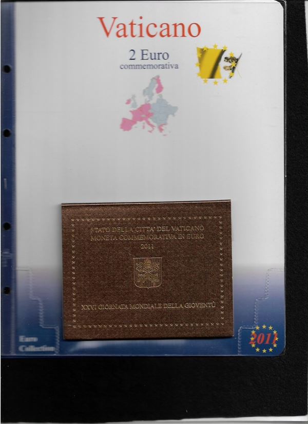 2011. Moneta commemorativa da 2 euro in folder XXVI giornata della gioventù