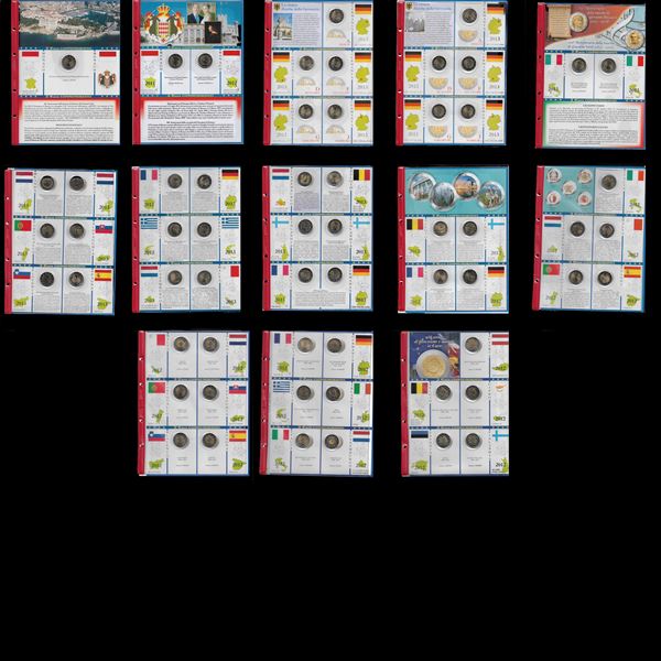 2012-2013  N°58, Monete celebrative o commemorative da 2 euro : Principato di Monaco, Slovacchia, Cipro, Malta, Grecia, Finlandia, Italia, Lussemburgo, Austria, Belgio, Spagna, Germania (5 zecche dal 2013), Portogallo, Eire, Francia, Olanda, Slovenia,Esto