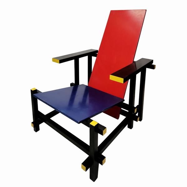 Gerrit T. Rietveld per Cassina - Red and Blue armchair