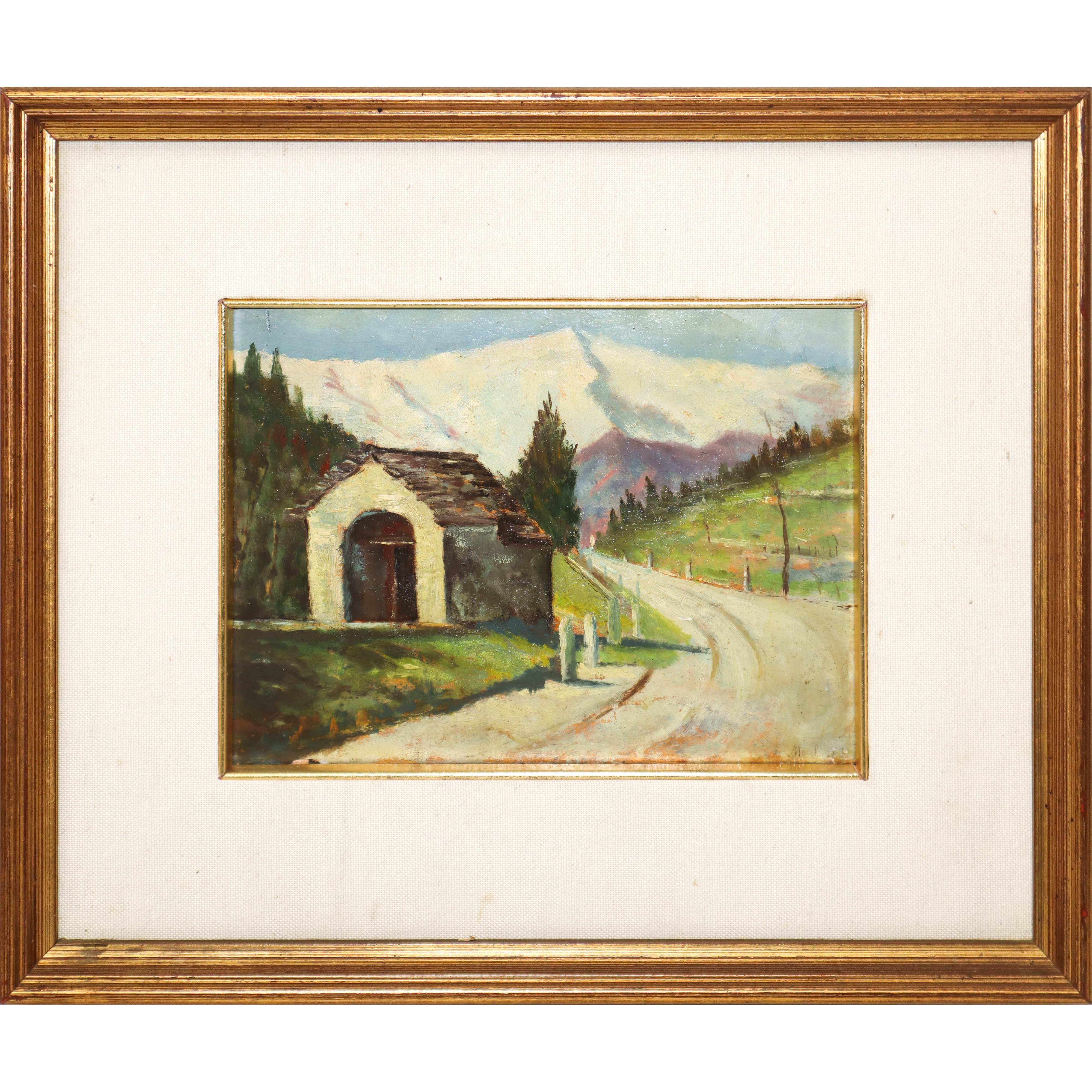 Paesaggio di montagna con casa