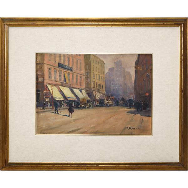 Street with passers-by