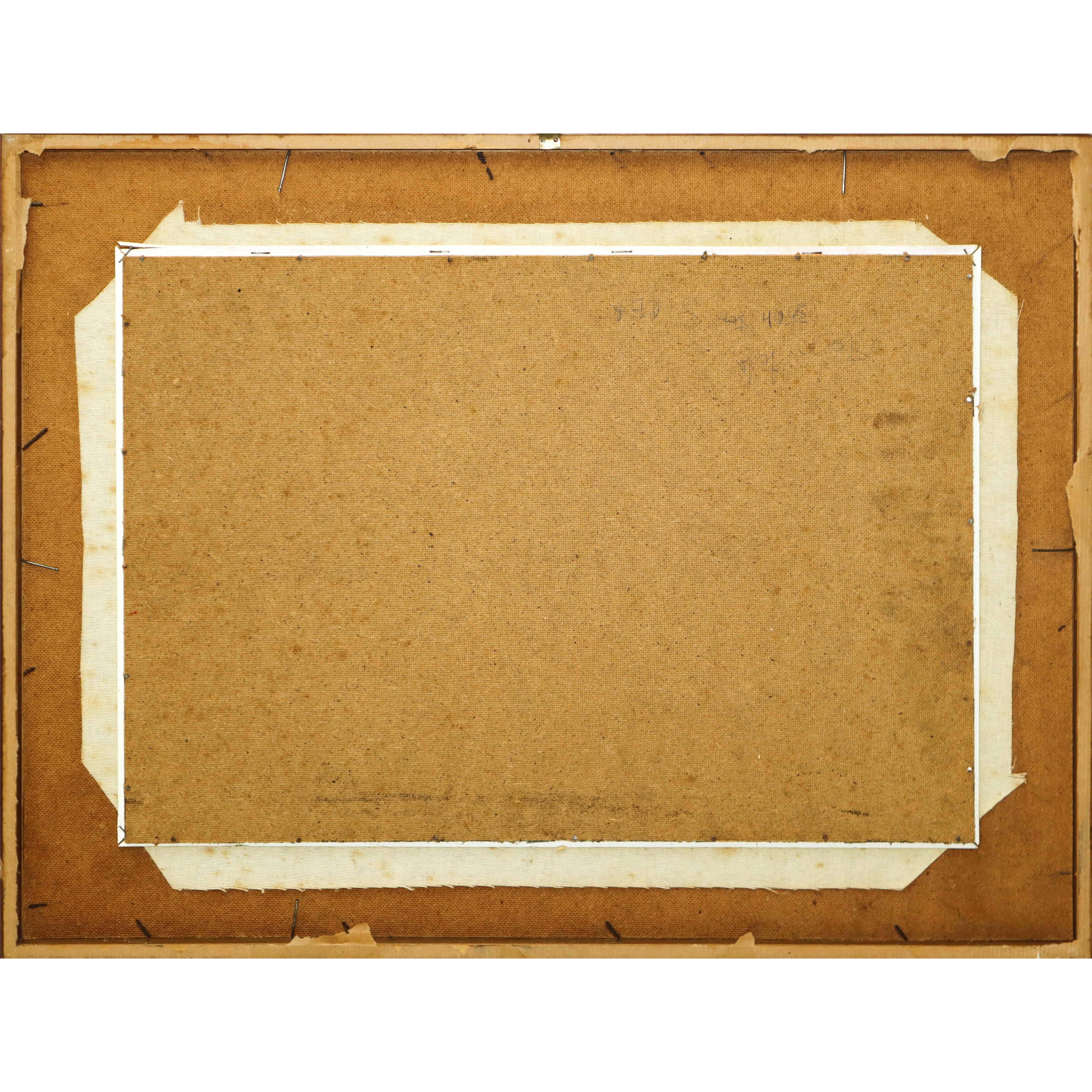 Paesaggio con case e covone di fieno e galline