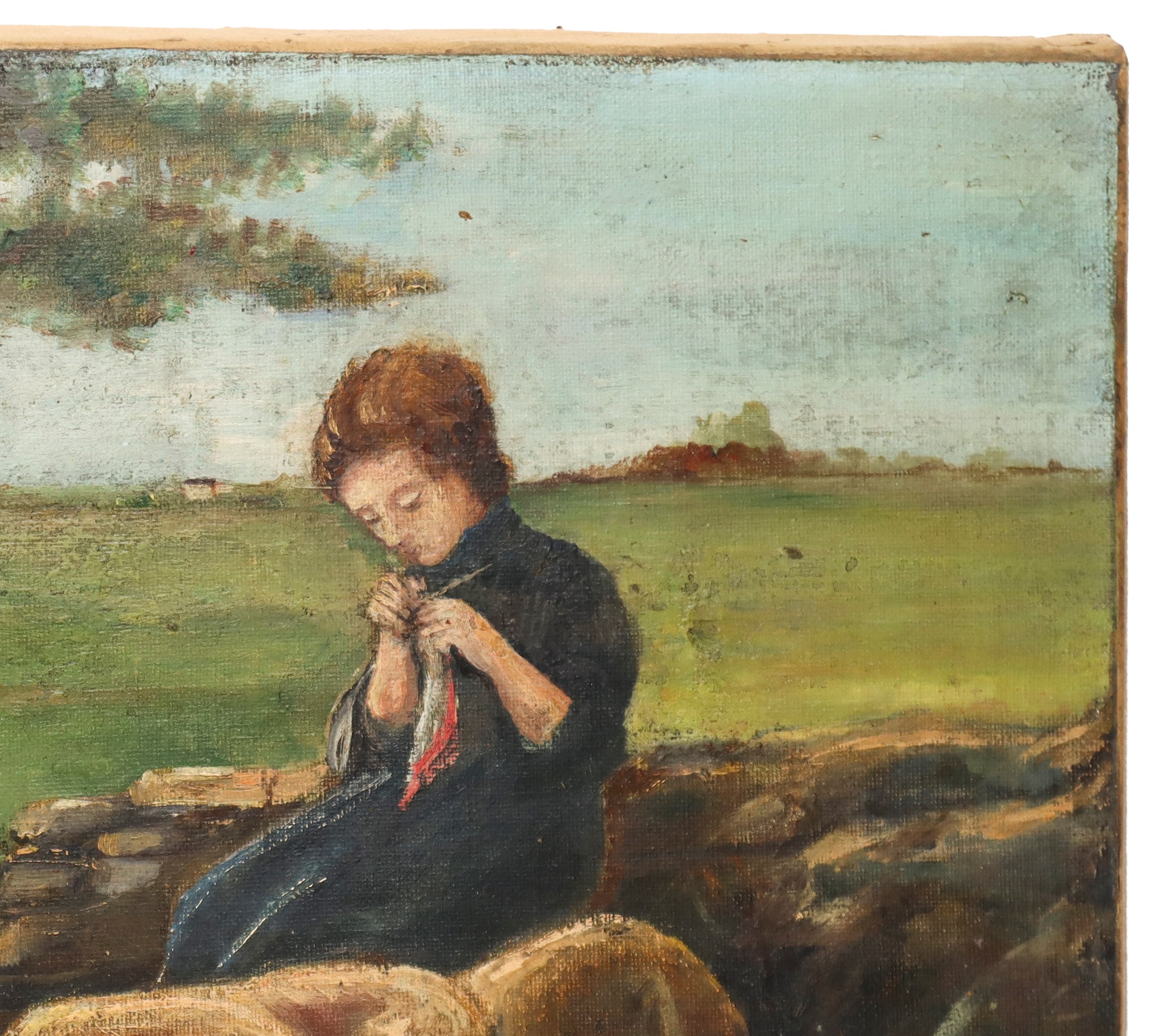 Paesaggio con ragazza che aguglia