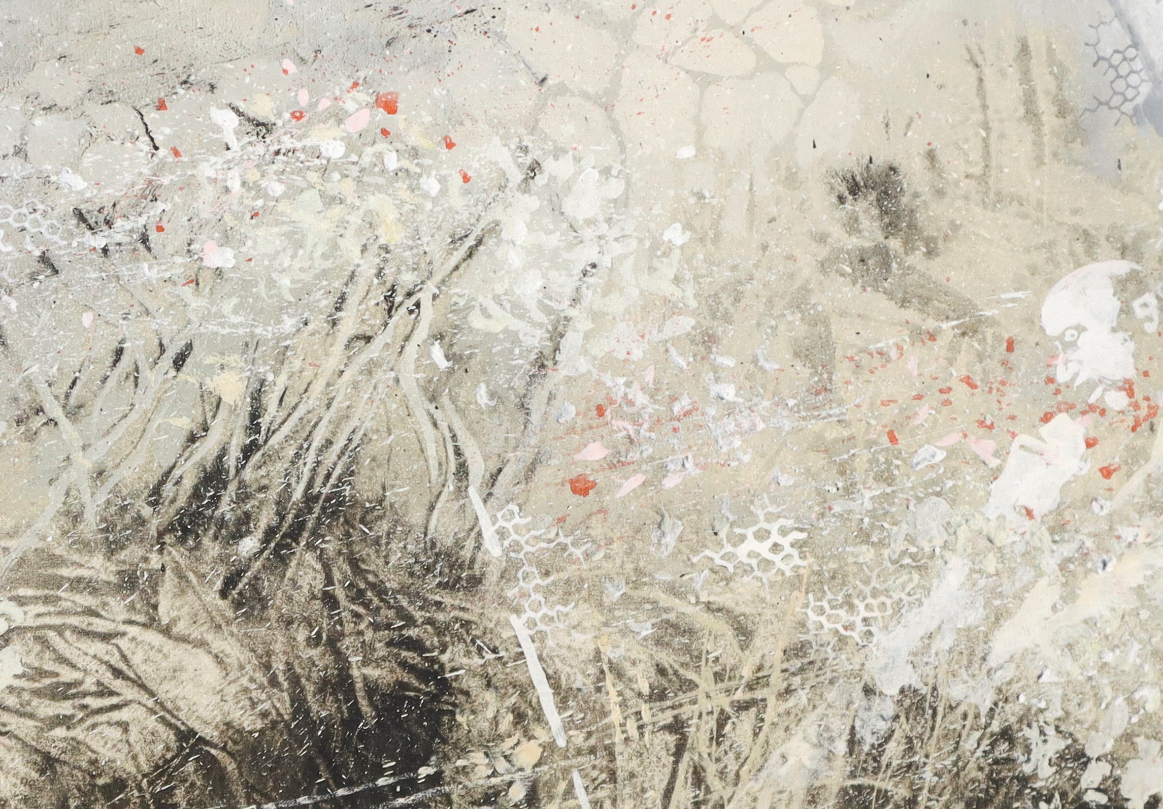 Finestra con figure nel paesaggio