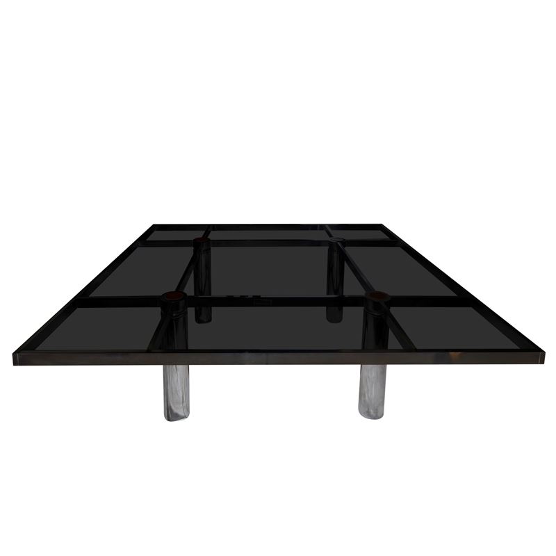 Tavolino in cromo e vetro, per Gavina Andrè