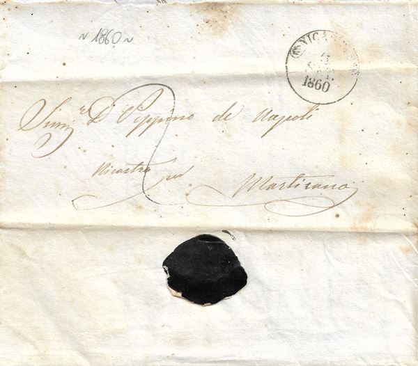 Rarissima lettera interamente manoscritta e viaggiata indirizzata al garibaldino Peppino di Napoli di Nicastro