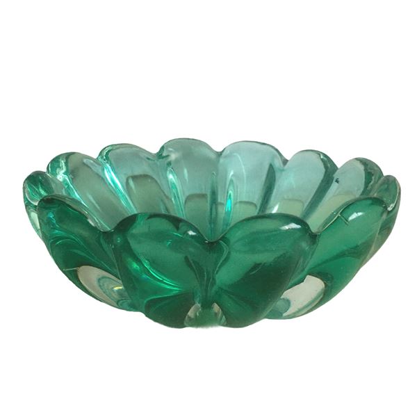 Seguso dis. Flavio Poli - Green glass centrepiece