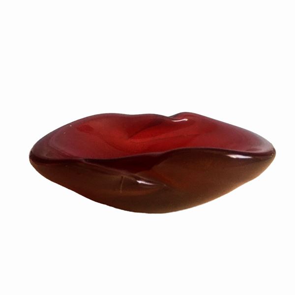 Seguso dis. Flavio Poli - Svuotatasche in vetro rosso