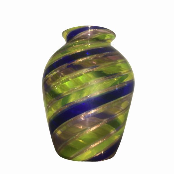 nello stile di Dino Martens Produzione Muranese - Vaso mezza filigrana