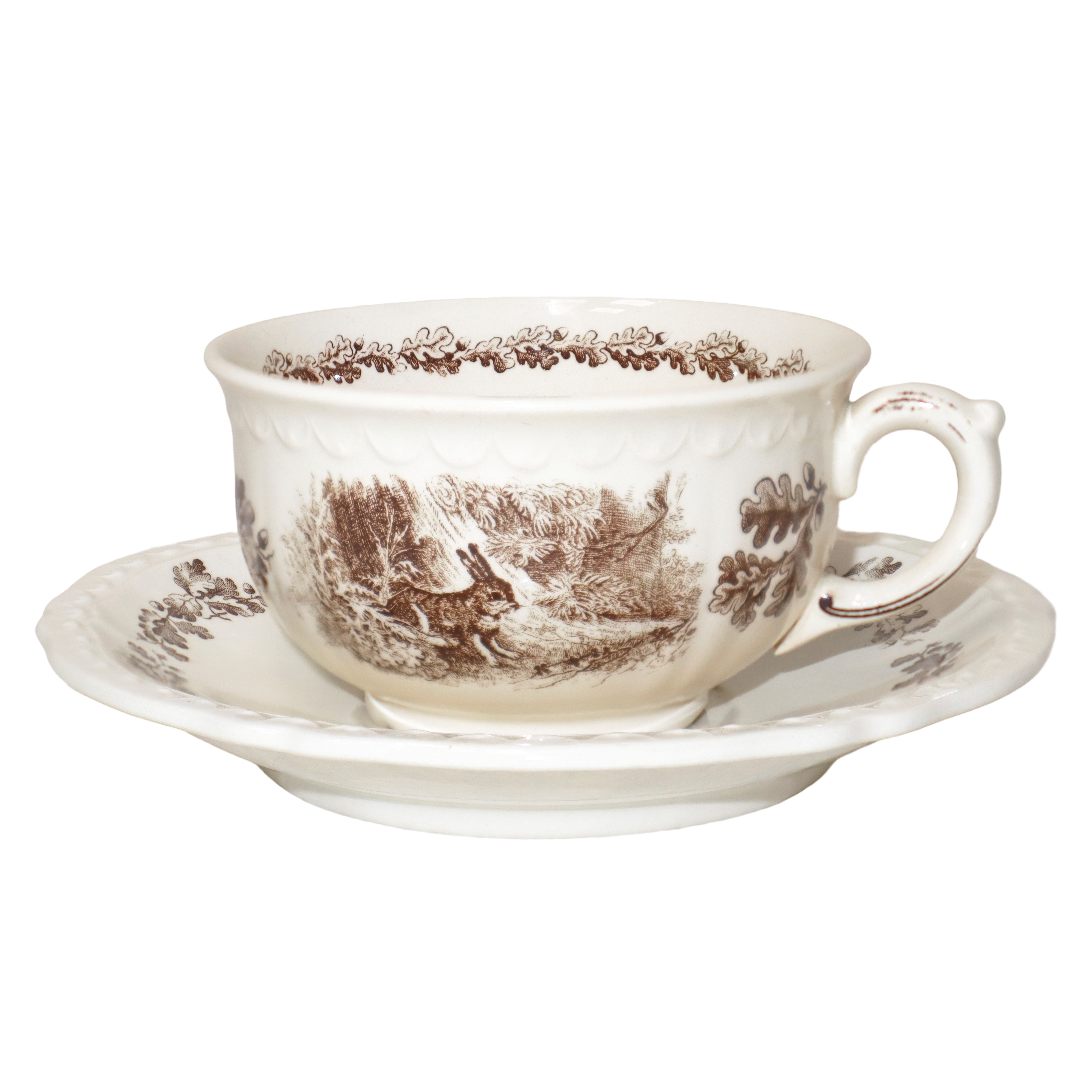 Servizio da te per 12, Villeroy & Bosh, Dresden mod. Nimrod, con raffigurazioni di diverse scene ...