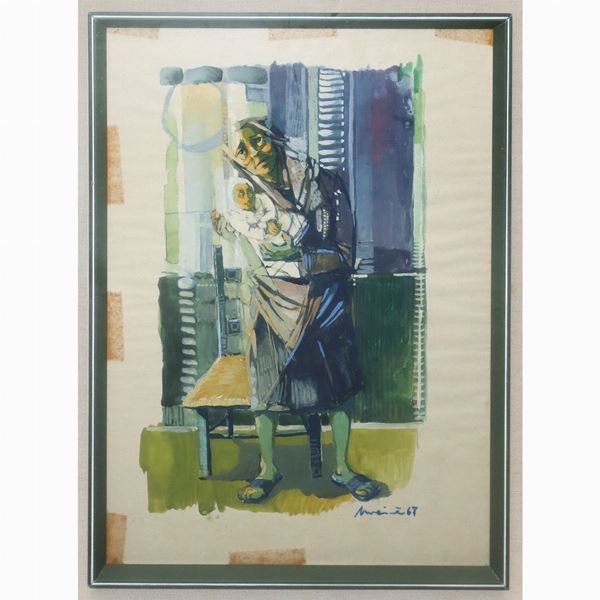 Autore anonimo del XX sec. - Figura con bambino