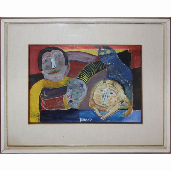 Nerio Tebano - Personaggio con gatti