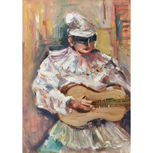 Pulcinella with guitar