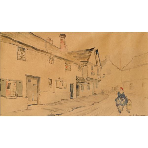 Domenico De Vanna - Street with houses