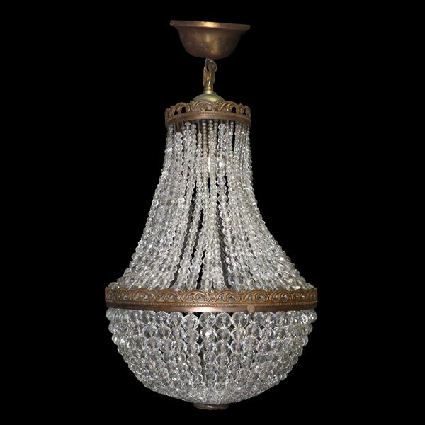 Edward pendant chandelier, with crystal prisms