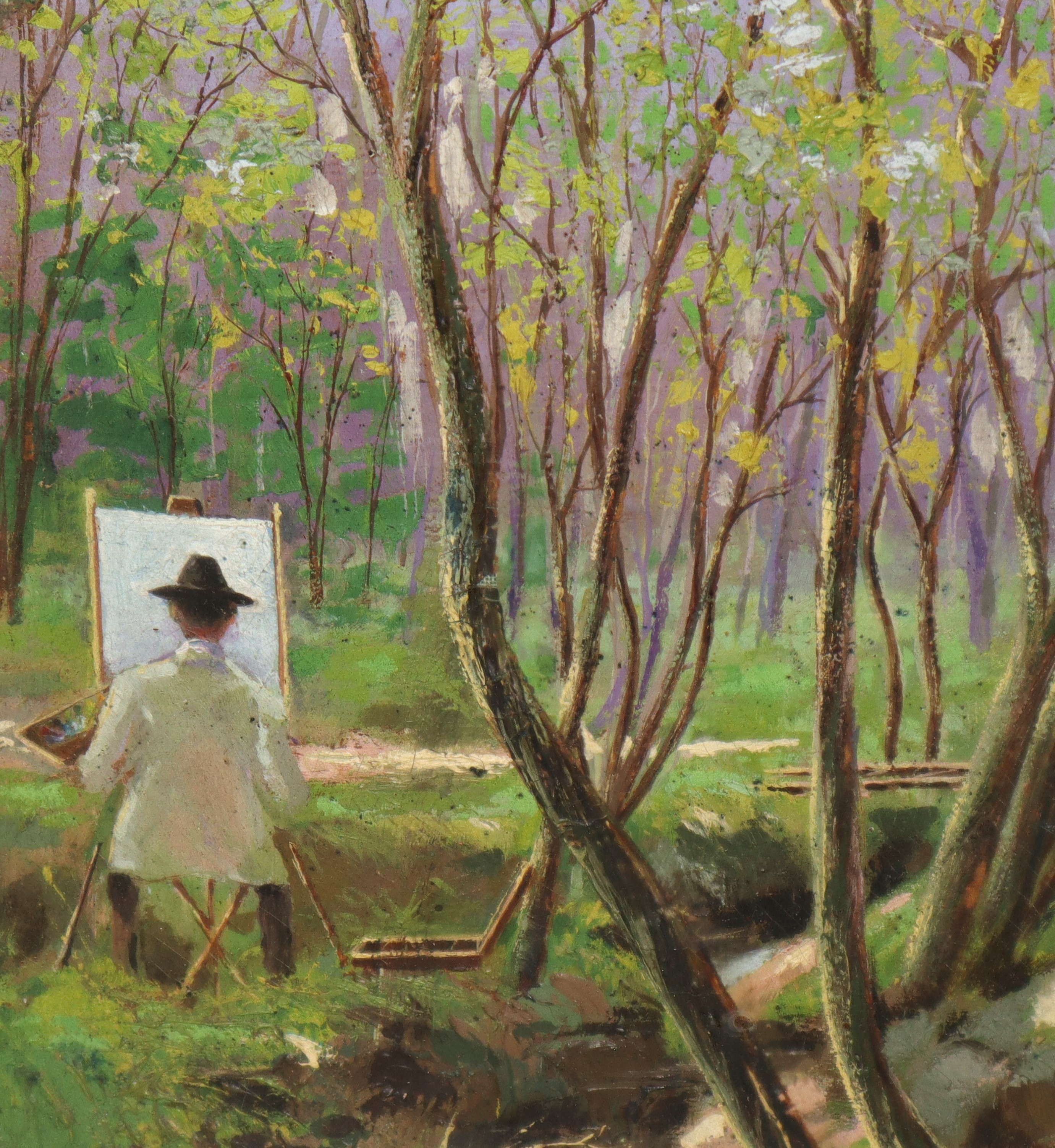 Pittore che dipinge in mezzo alla natura