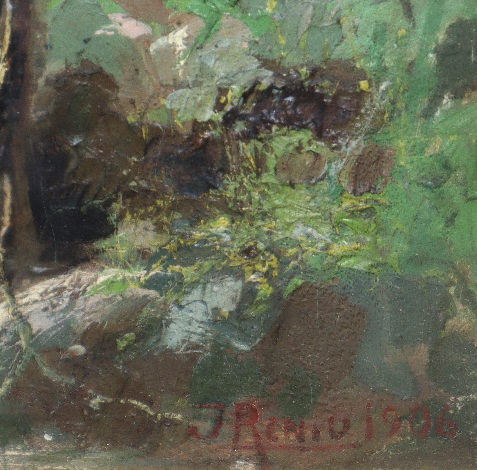 Pittore che dipinge in mezzo alla natura