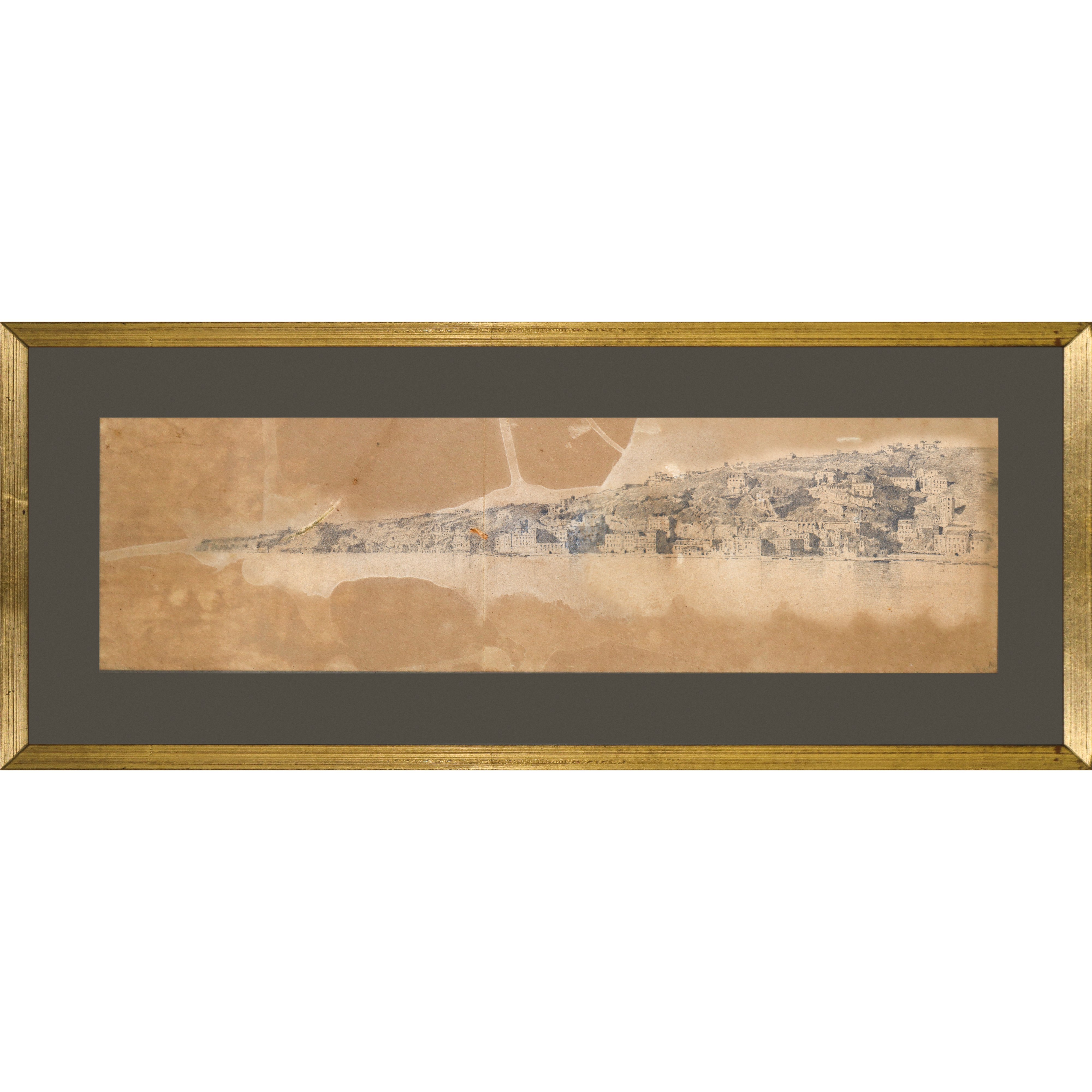 Panorama di Napoli, coppia di disegni