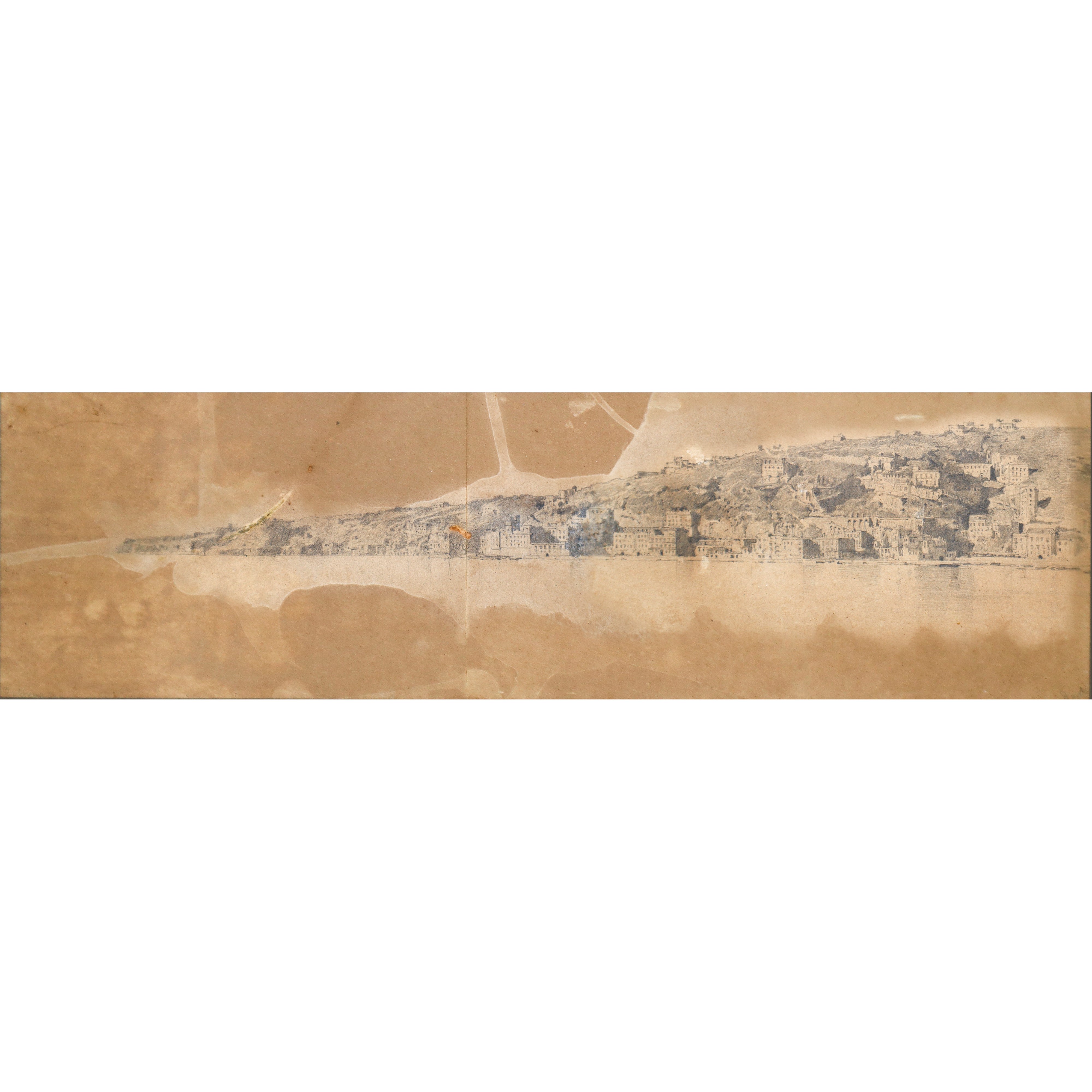 Panorama di Napoli, coppia di disegni