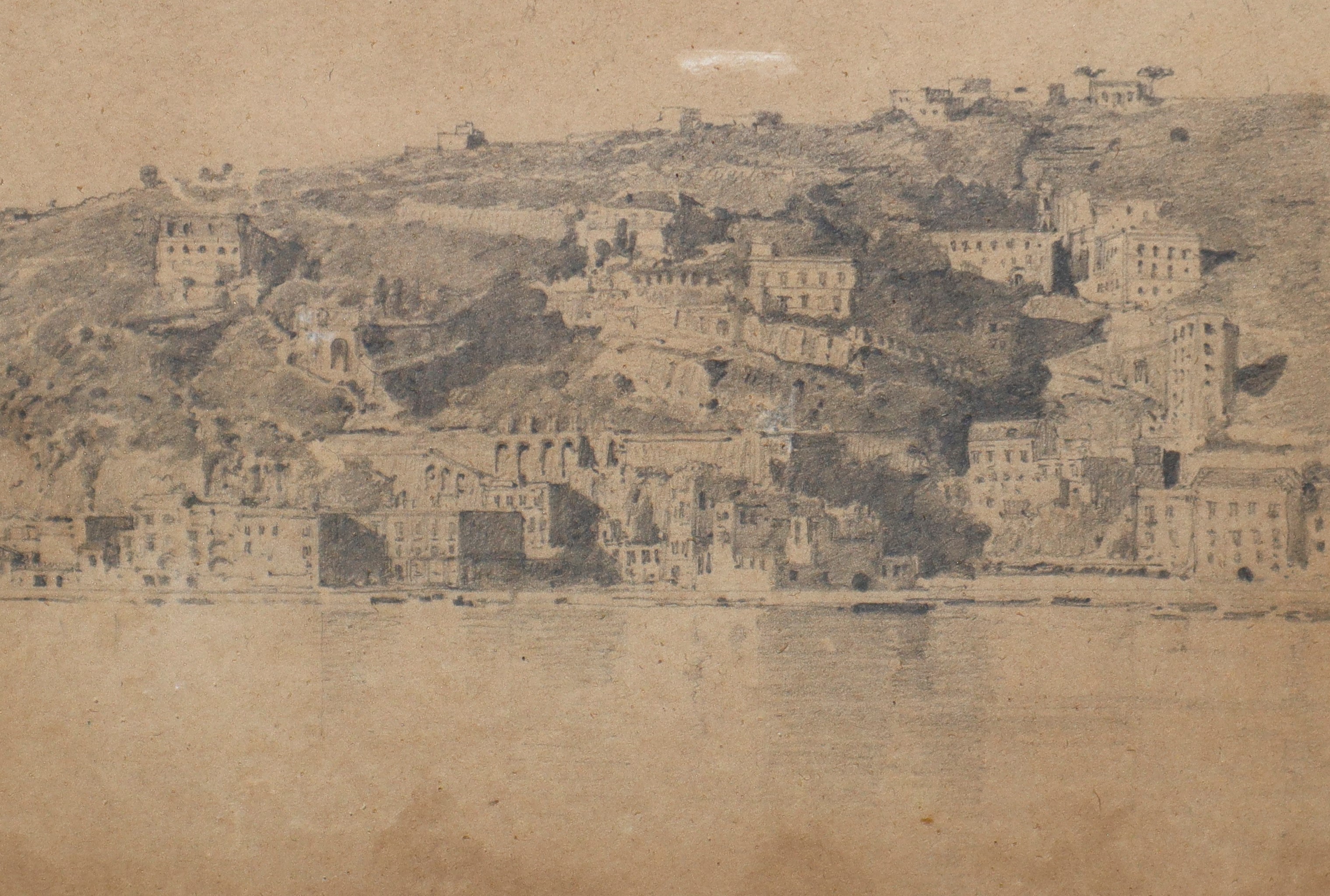 Panorama di Napoli, coppia di disegni