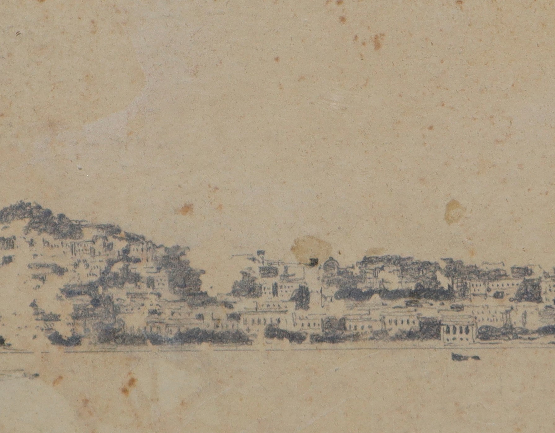 Panorama di Napoli, coppia di disegni