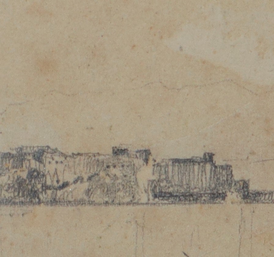 Panorama di Napoli, coppia di disegni