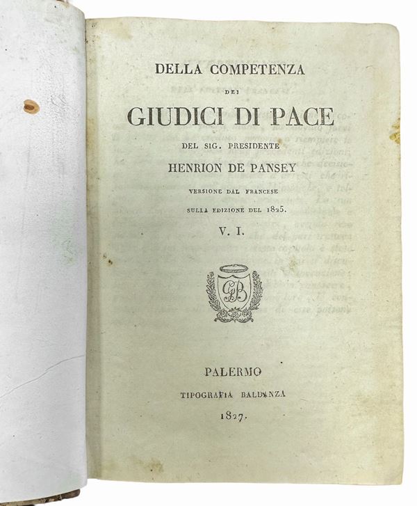 Della competenza dei Giudici di Pace, di Henrion de Pansey