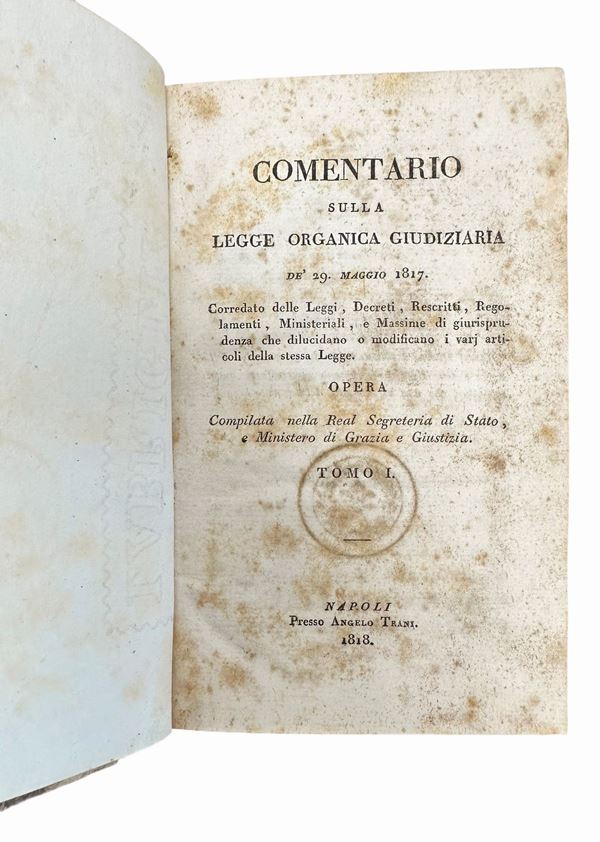 Comentaria sulla legge organica giudiziaria, Tomo I