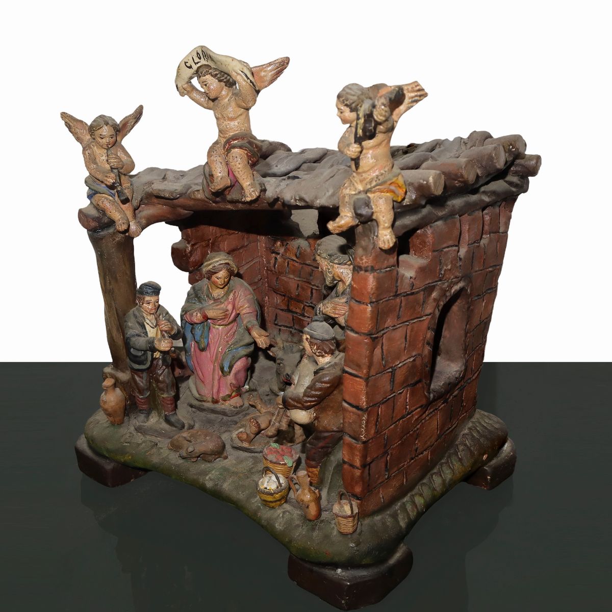 Presepe in ceramica policroma, Caltagirone, XX secolo