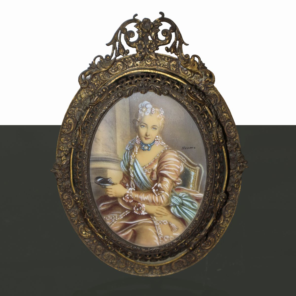 Coppia di Miniature, Raffiguranti Soggetti Femminilili.