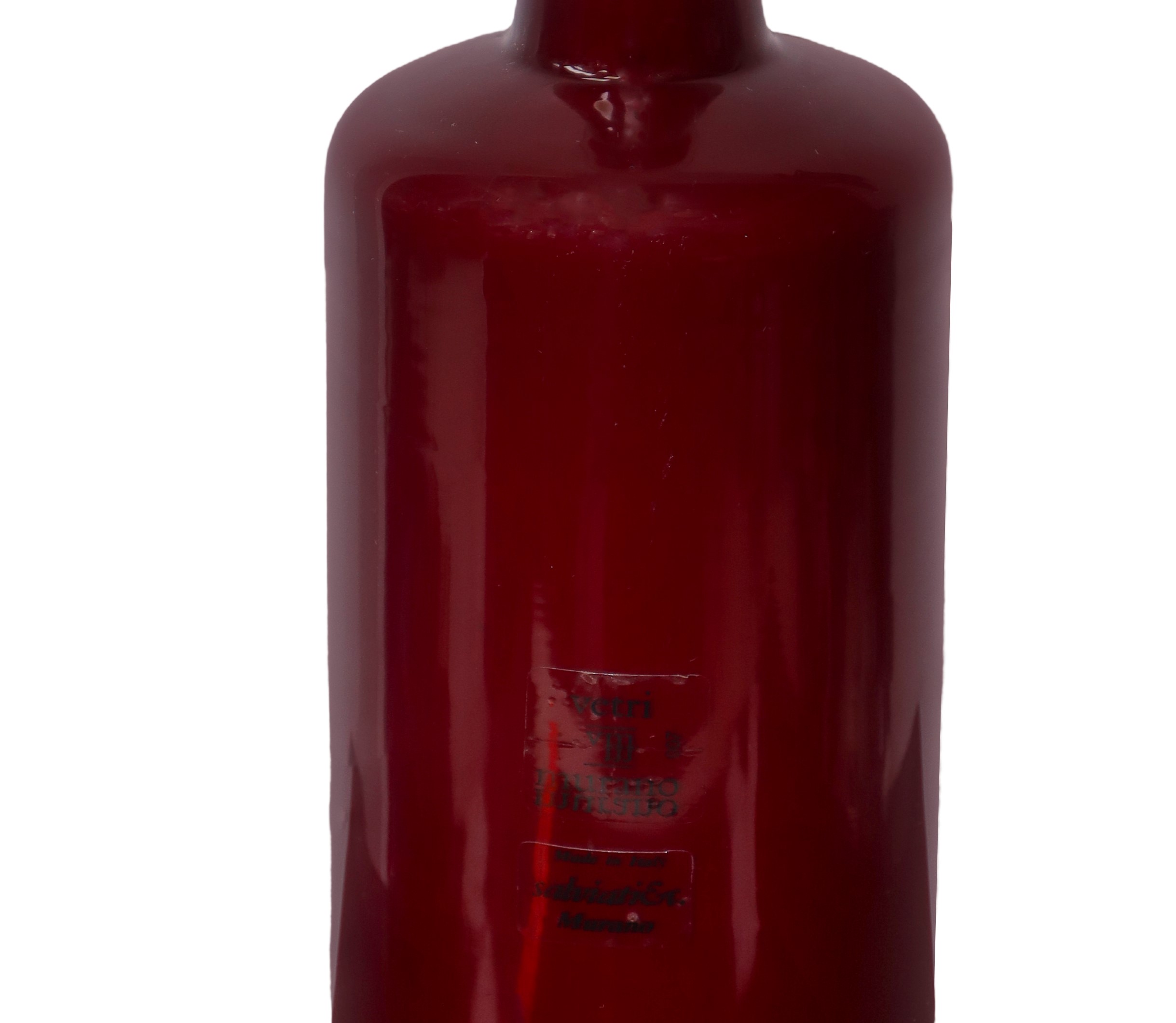 Vaso Bottiglia in vetro di Murano bordeaux