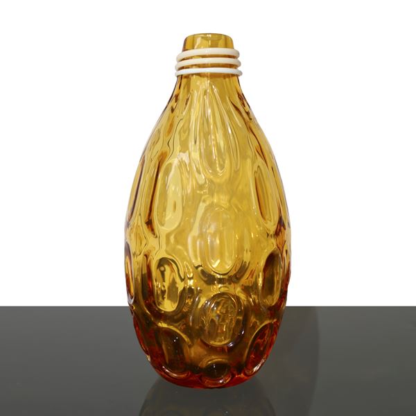 Venini - Vaso in vetro di Murano giallo
