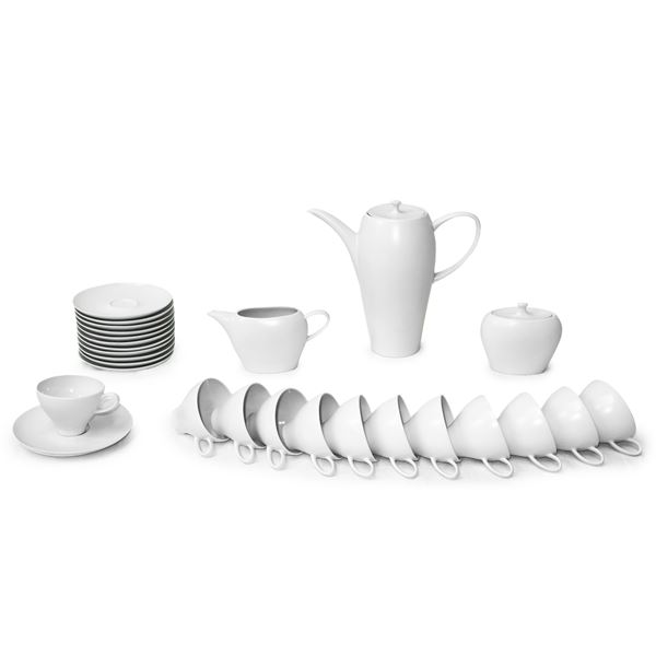 White porcelain coffee service, Luz Portugal