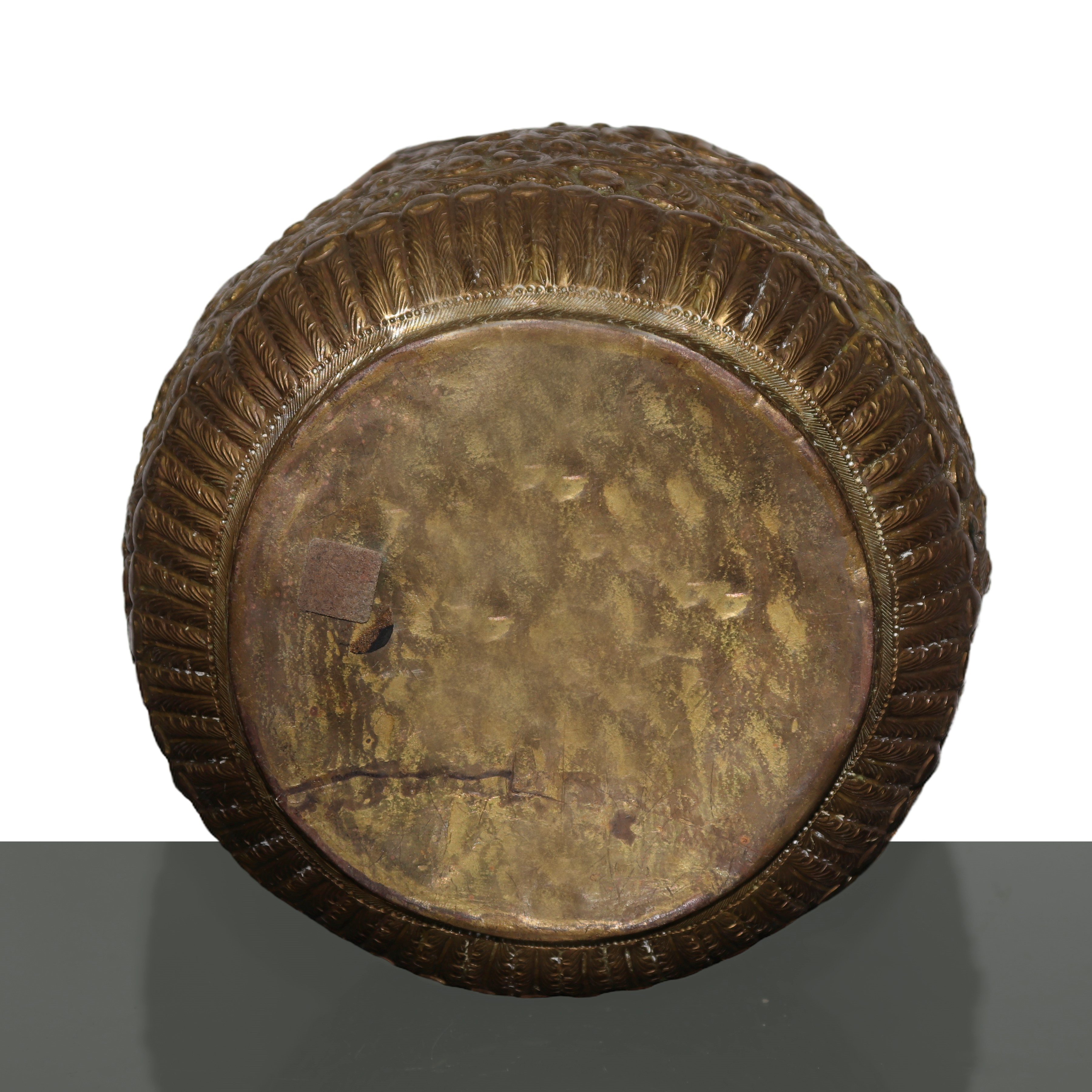 Cachepot di rame puro sbalzato mezzotondo