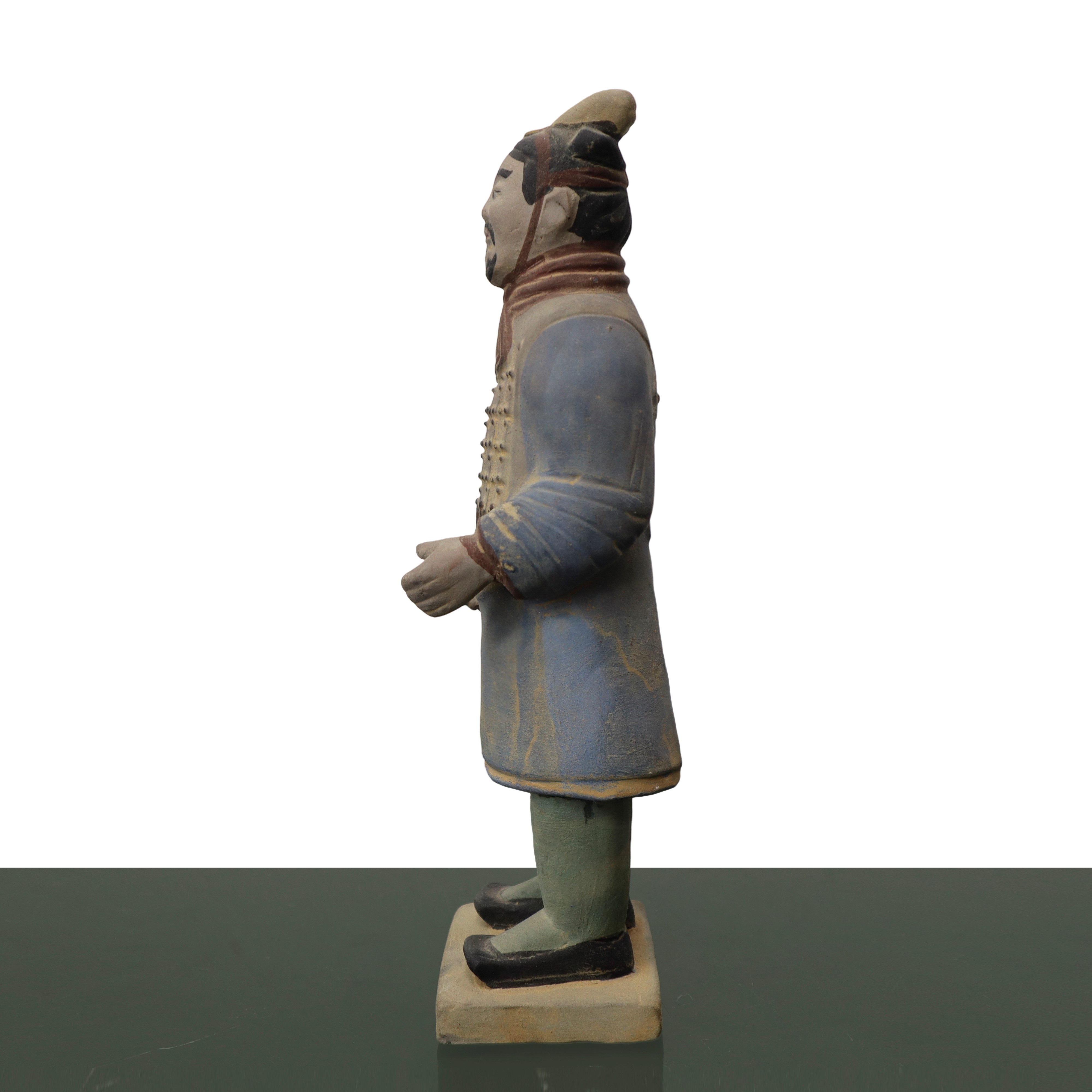 Coppia di Guerrieri in Cotto Policromo