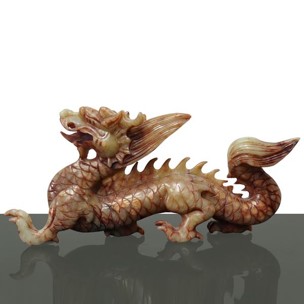 Chinese soapstone dragon talisa