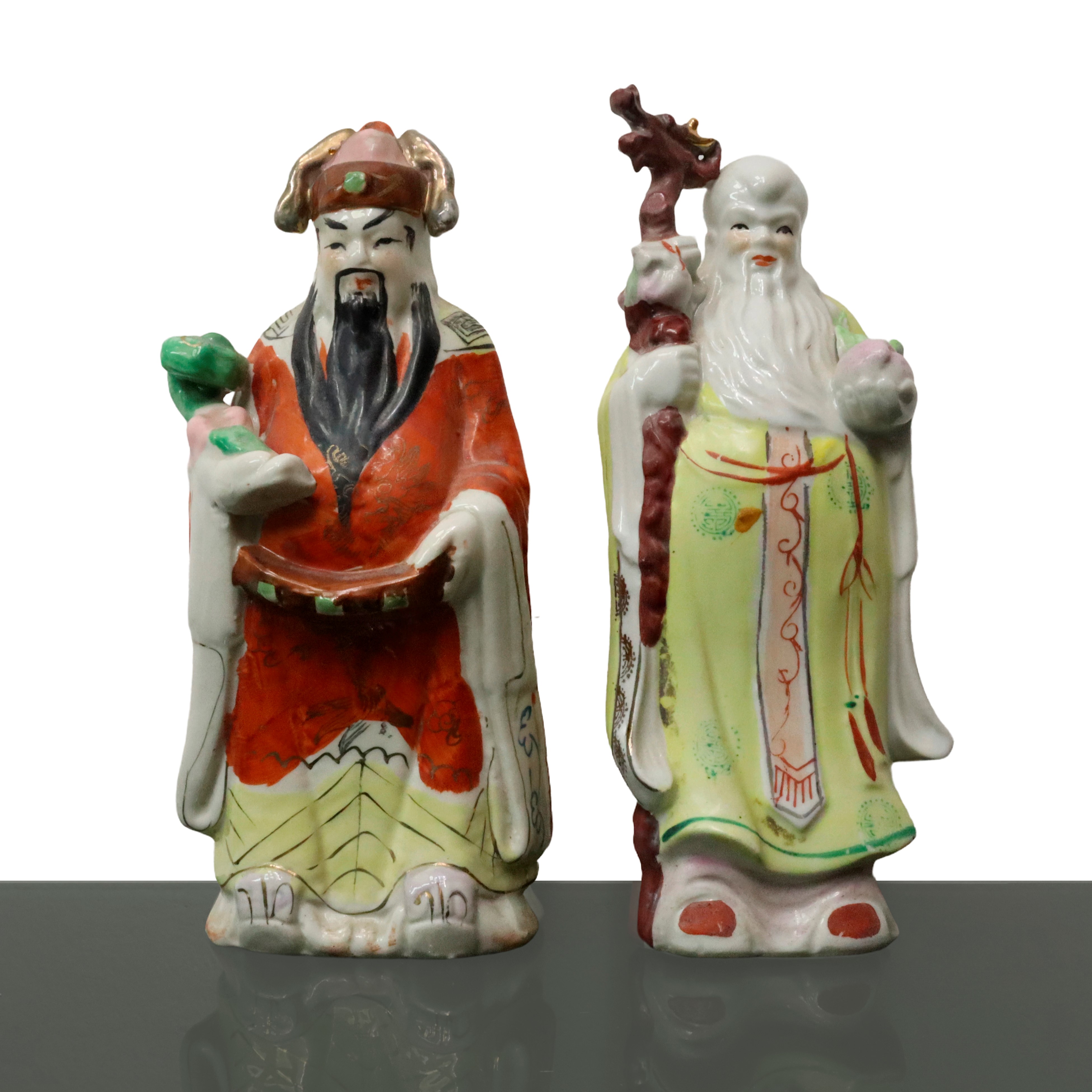 Coppia di statuette cinesi in porcellana - Asta Arte Cinese ed Orientale -  Casa d'aste La Rosa