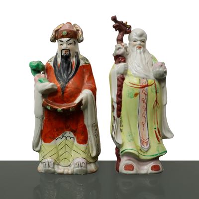 Coppia di Statuette Cinesi in Porcellana