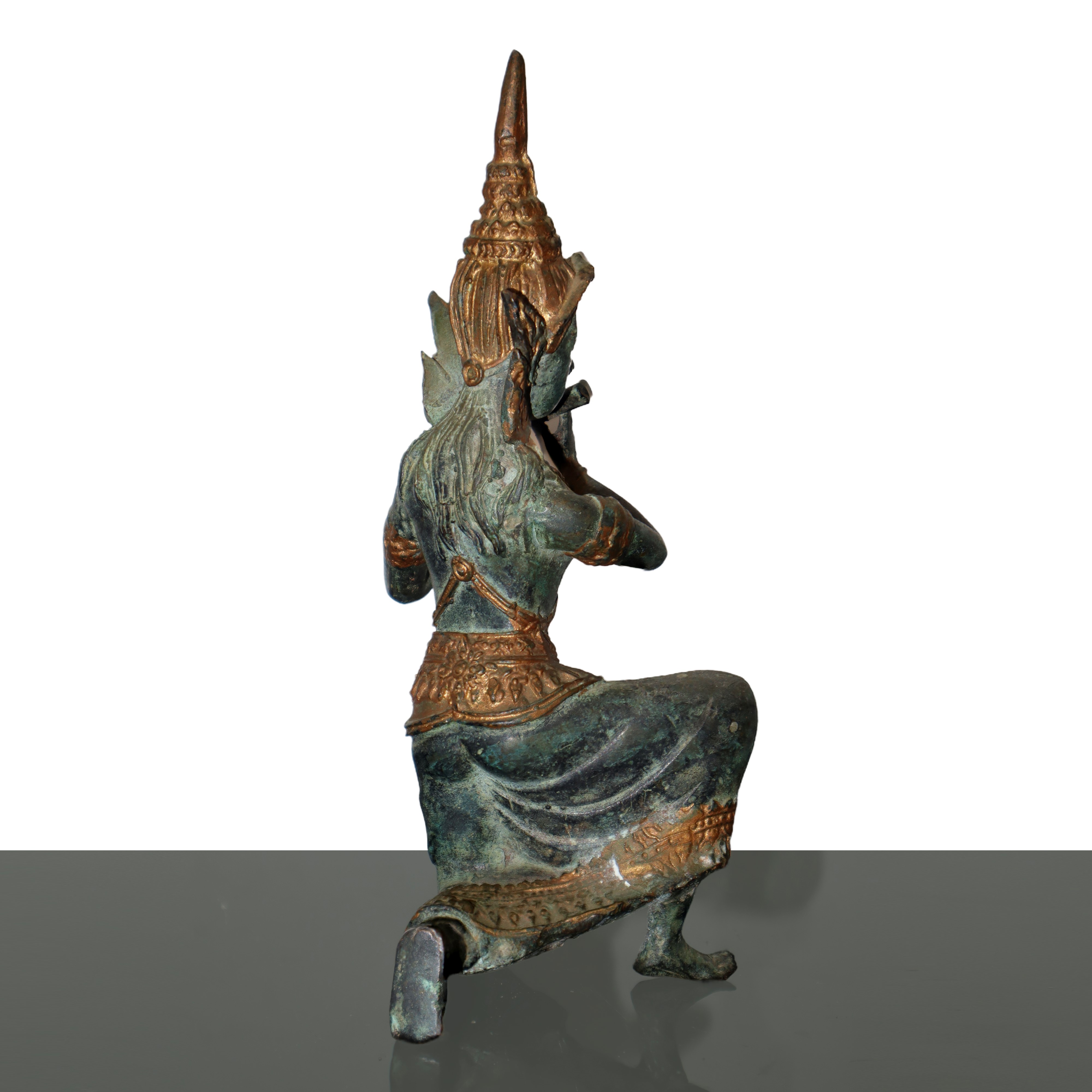 Suonatrice di Flauto in Bronzo Patinato
