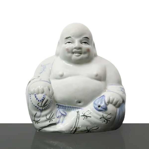 Buddha Putai ridente in ceramica