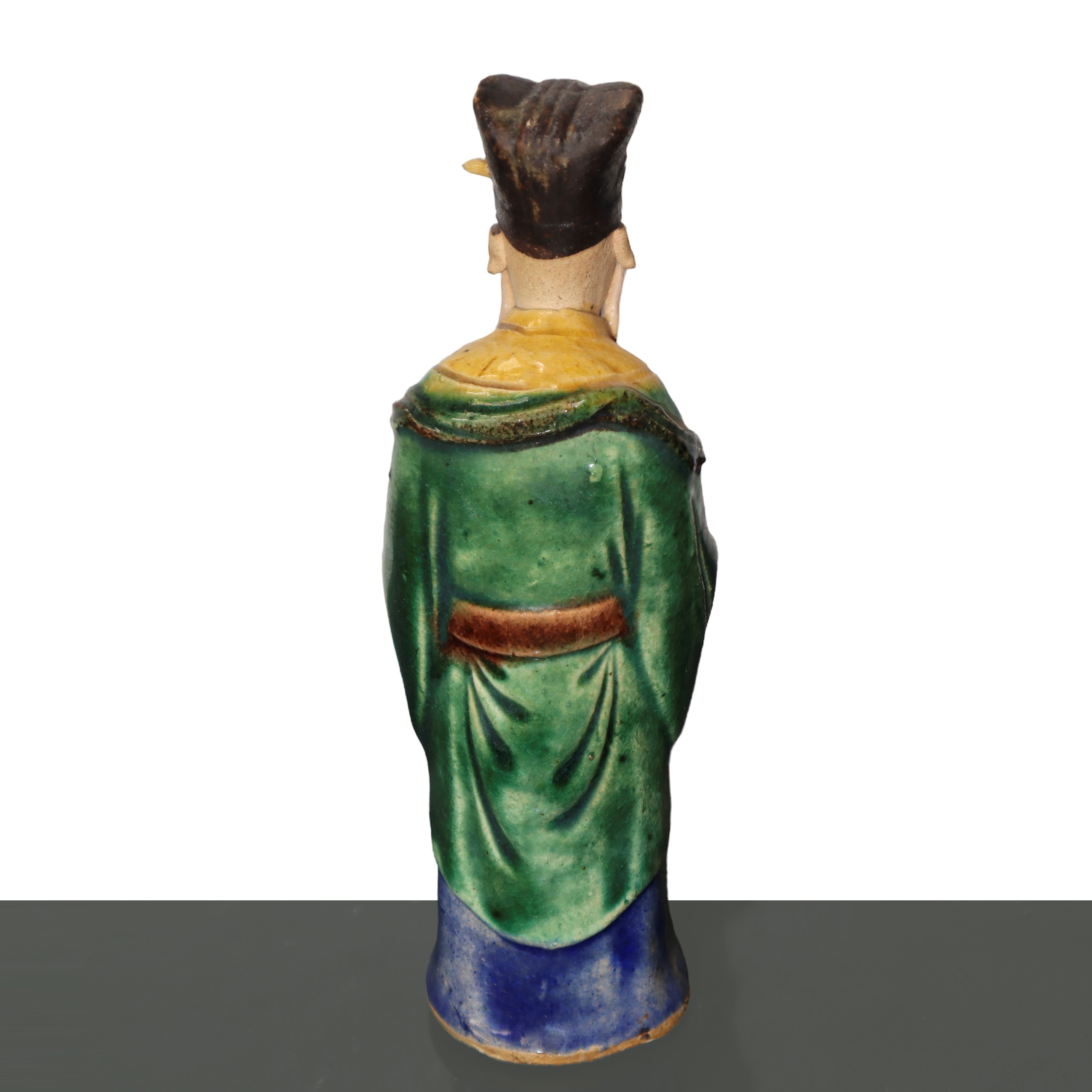 Coppia di Statuette Cinesi Policrome in Gesso