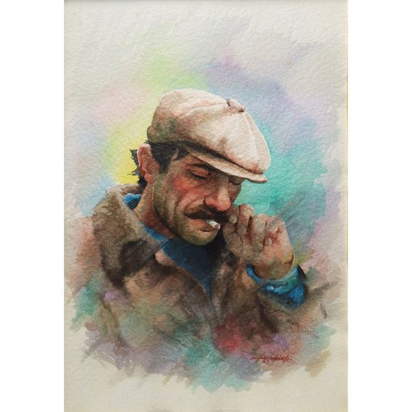 Portrait of man with cigarette