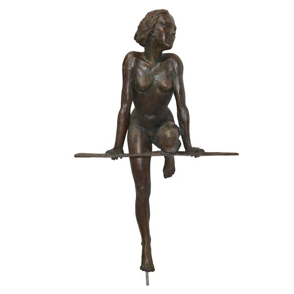 Leonardo Lucchi - Al balcone, scultura in bronzo