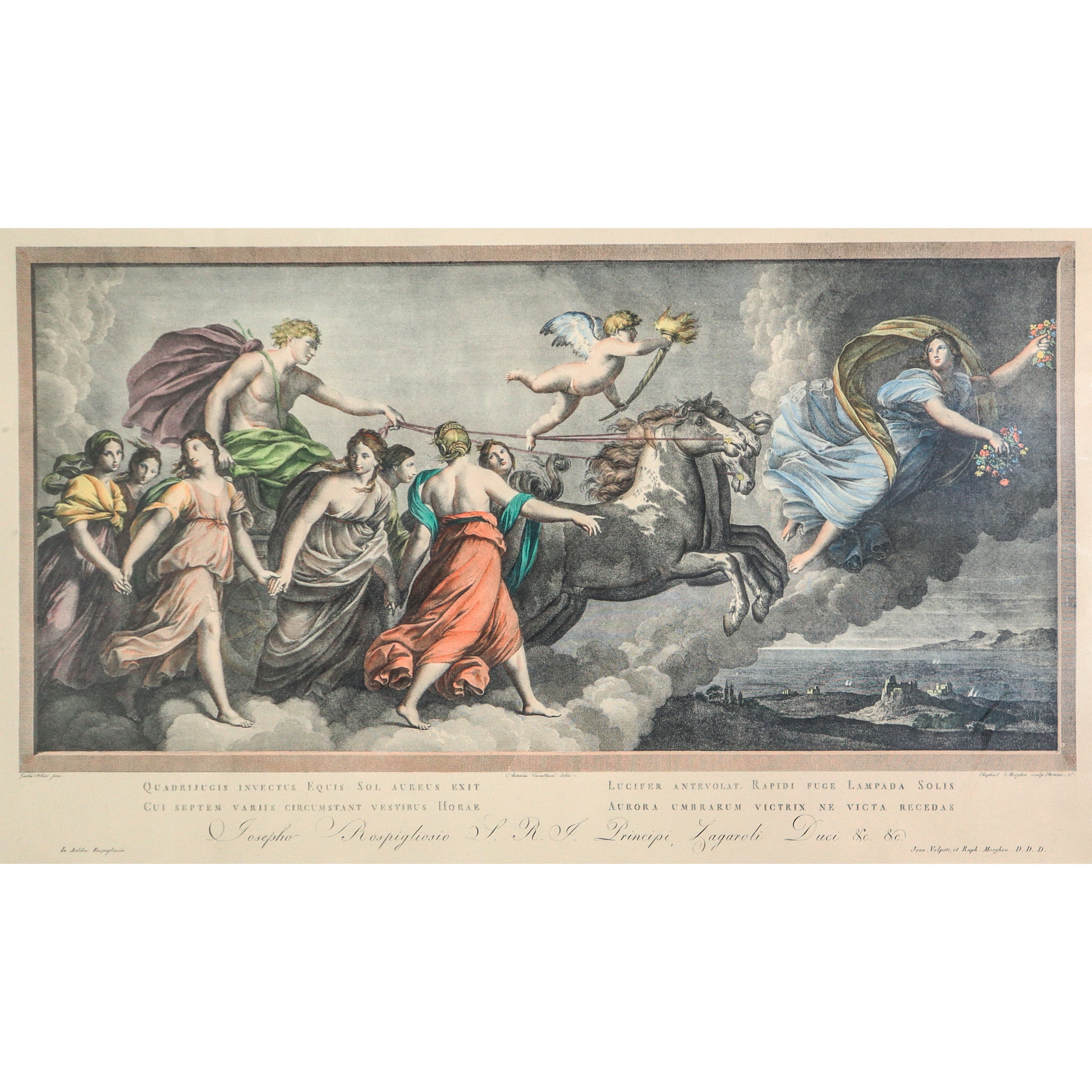 Aurora vittoriosa e Lucifero sulla quadriga, Grande incisione